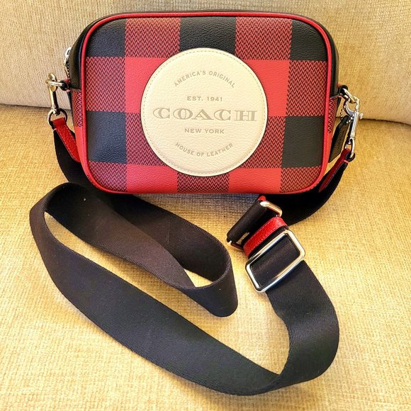 Coach Handbags - Coach Dempsey Camera Bag With Buffalo Plaid Print And Coach Patch - HOLIDAY